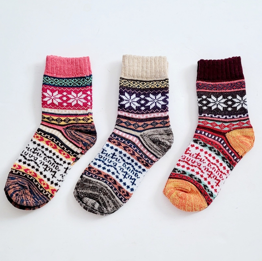 NEW Colorful Patterned Socks Set 3pk